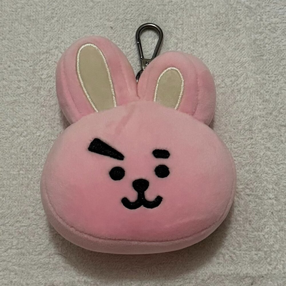BT21 Cooky Plush Head Keychain, Pink
